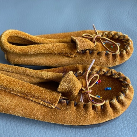 Hiawatha by Bastien toddler children kids moccasins 6 copper brown suede - Picture 9 of 14